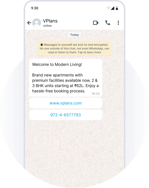 WhatsApp lead management in VPlans
