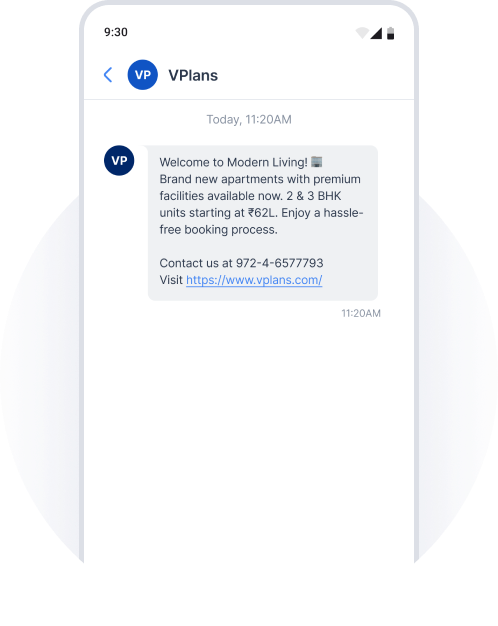 SMS campaign management in VPlans