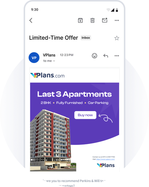 Email campaign management in VPlans